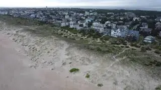 Aerial view of the beach in Avon, NC OBX