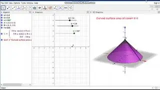 construction of curved surface of cone by geogebra