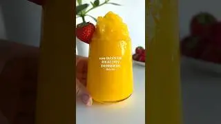 Healthy Dessert or Snack Idea: Mango Slushie🤩 #healthydessert #slushie #easydessert  #quickrecipe