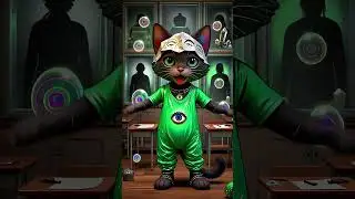 CUTE & CREEPY DANCING CAT: Magic Cosmic Cat Dance 🐱✨ | Surreal Vibe #dance #horrorstories #cat