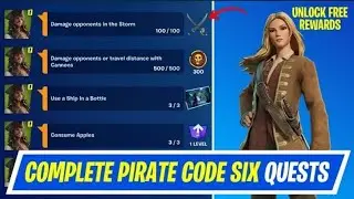 Fortnite Complete Pirate Code SIX Quests - How to EASILY Complete Cursed Sails Quests Challenges