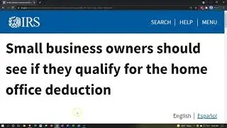IRS Tax Tip - Small business owners should see if they qualify for the home office deduction