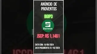 An&uacute;ncio de Proventos - BANCO BANESE - BGIP3