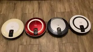 4 LG Hom-Bots starting a cleaning cycle
