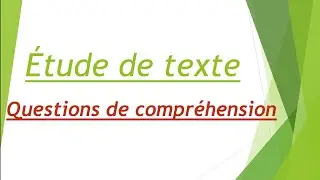 Étude de texte CE2/CE1