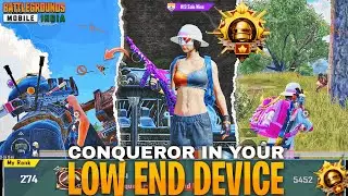 How to push conqueror in your low end device | (30-40fps) | solo conqueror in bgmi - pubg mobile