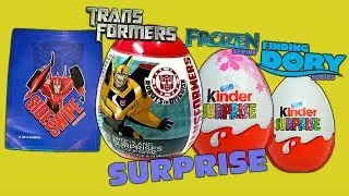 Surprise Eggs Unboxing !! Transformers Egg, Kinder Surprise  !! Disney Pixar Finding Dory Frozen !!