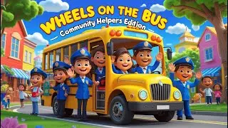 🚌 Wheels on the Bus | Community Helpers Edition | Doctor, Firefighter, Teacher & More! 🚒👨&zwj;⚕️👩&zwj;🏫