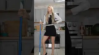 Part 2 Cleaning my kitchen in heels is challenging #cleaningchallenge #heels