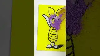 The colorful Piglet in Disney sand painting #shorts #piglet #winniethepooh