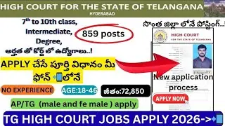 How To Apply TS District Court Jobs 2026 | TS District Court Jobs Application Process | TSHC Apply