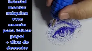 como fazer maquina de tatuar no papel, e mostrar um desenho completo com ela!