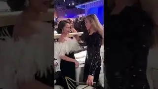 Selena Gomez and Miley Cyrus together at the Golden Globes.