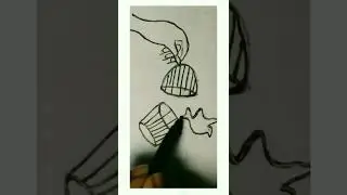 new style drawing bird flying out of the cage#drawing #shortsvideo #shorts