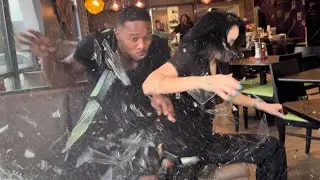 SUV SMASHES THROUGH RESTAURANT WINDOW MID-BITE! Our Terrifying Near-Death Escape Caught on Camera 😱