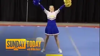 Cheerleader competes solo after her squadmates leave team