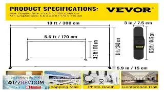 VEVOR 10 x 8 Ft Backdrop Banner Stand Adjustable Height and Width