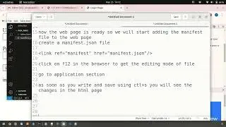 PWA, Manifest file to a web page