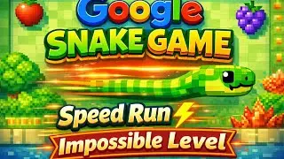 🔥 Google Snake Game Speed Run ⚡ Impossible Level #shortsfeed #shortslive #snake