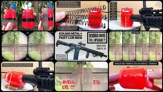 Tes Akurasi & Power Airsoft 500 FPS (BB0.2) - Target Botol 5.5 cm - Jarak 38m - Unit Dcobra M416