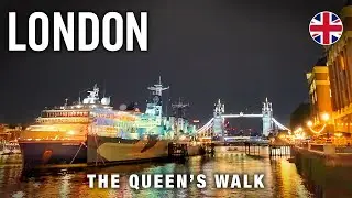 London Riverside Walking Tour 4K 🇬🇧 Night Walk to Replica Ship