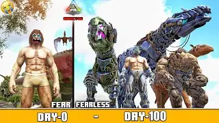 I Survive 100 Days in Impossible Hardcore Noob PVP ARK 😭🔥 : ARK 100 Days Survival [ Hindi ]