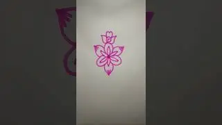 Freehand Flower Rangoli 🌺 #creativerangoli #flowerrangoli #doorstepkolam  #traditionalkolam #shorts