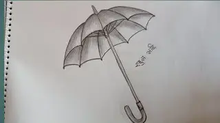 बहुत ही आसान तरीके से खुला छाता बनाना सीखे#drawing
