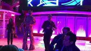 Guardians of the Galaxy Jam to Flashlight performed by Parliament on the Disney Magic deck party