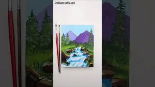How to Paint a Beauty Waterfall / Acrylic Painting Tutorial for Beginners / step by step