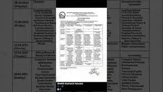 Class 11th Date sheet 2024