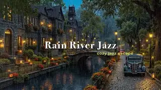 (No ADS) Autumn Jazz Rain in Europe 🌧️ Cozy Vintage Café Ambience for Study, Work & Relaxation