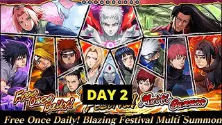 Naruto Blazing Free Blazing Festival Multis Day 2 ( INSANE PULLSSS) !!!!