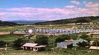 Flood relief. Mobile homes in Housing and Urban Development mobile trailer park, ...HD Stock Footage