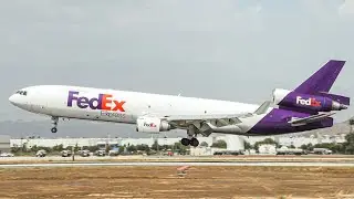 FedEx MD-11 Arrival & Steep Takeoff - March ARB