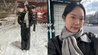 life living in KOREA ❄️ the first snow, Christmas night market, good food, holiday parties