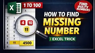 How to Find Missing Numbers in Excel | Easy Hindi Trick #technicalsuneelmp  #exceltips #excel