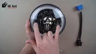 4K 4x4 - 7-inch Angel Eye Skull RGB Headlight for Jeep Wrangler