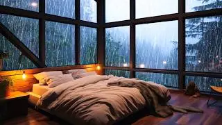 24 Stunden im Regen Schlafen | Regen am Fenster & Sanfte Kaminwärme für einen erholsamen Schlaf
