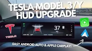УДИВИТЕЛЬНЫЙ HUD-дисплей на передней панели для Tesla Model 3/Y с Android Auto и Apple CarPlay!