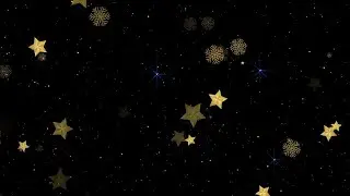 Gold Stars-Snowflakes Looped Background Stock Motion Graphics