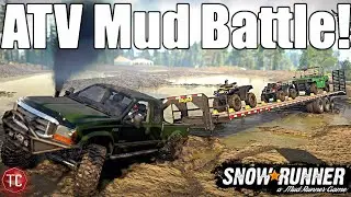 SnowRunner: Best, REALISTIC ATV At NEW Mud Pit!? CONSOLE ATV MUDDING BATTLE!