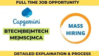 CAPGEMINI OFF CAMPUS JOBS | BTECH MTECH MSC MCA | FRESHER JOBS
