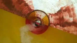 Wild waterslide turn! Fast slide Moana Pool Dunedin New Zealand