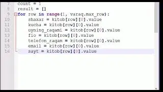 Python dasturida Excel bilan ishlash