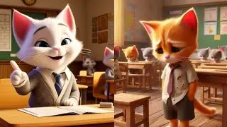 Arrogant kitten made fun of poor kitten in front of everyone at school but soon learns a lesson#cats