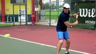 Singapore Tennis Lessons | Jay Davern - Backhand (slow motion) #7