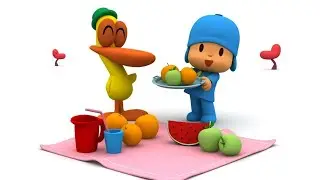 POCOYO en Espa&ntilde;ol Latino Colorea a Pato y Pacoyo comiendo Frutas🍇🍊🍐🍎🍒🍓🍉 | Dibujos para Ni&ntilde;os