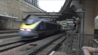 Eurostar e300 class373 flying through Stratford Int&rsquo;l (a few swear words)