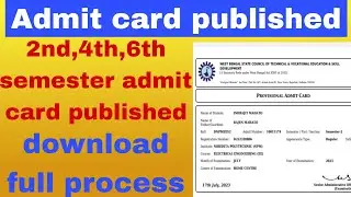 #wbscte || Admit card published 2nd,4th,6th semester ||